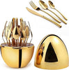 24 PCS STAINLESS STEEL CREATIVE EGG SHAPED CUTLERY SET