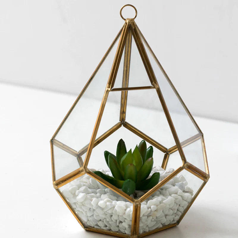 D'ECO GLASS GEOMETRIC PLANT TERRARIUM