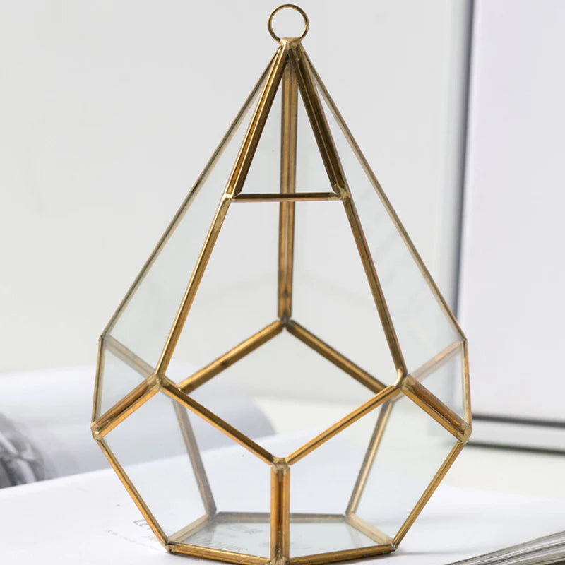 D'ECO GLASS GEOMETRIC PLANT TERRARIUM