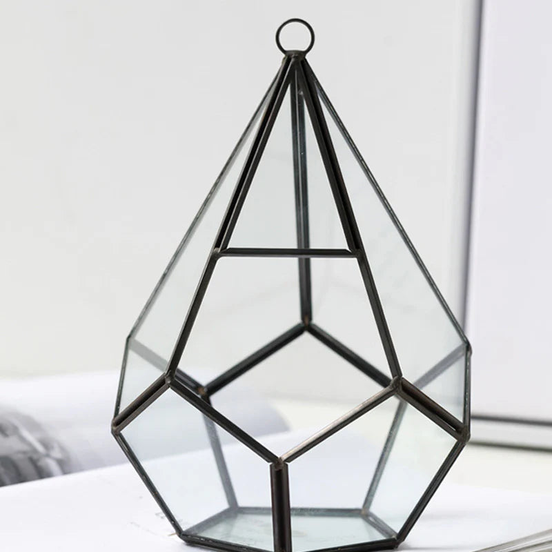 D'ECO GLASS GEOMETRIC PLANT TERRARIUM