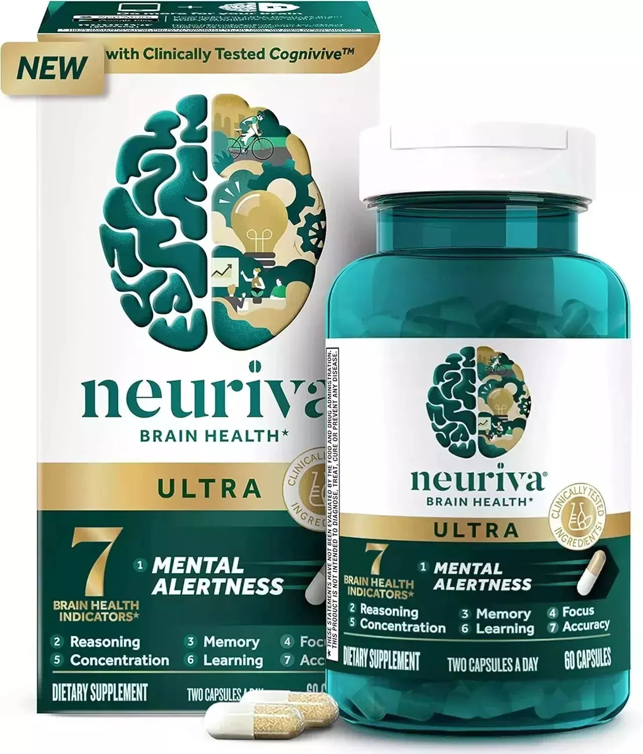 Neuriva Ultra Brain Health Mental Alertness Memory Focus 60 Capsules