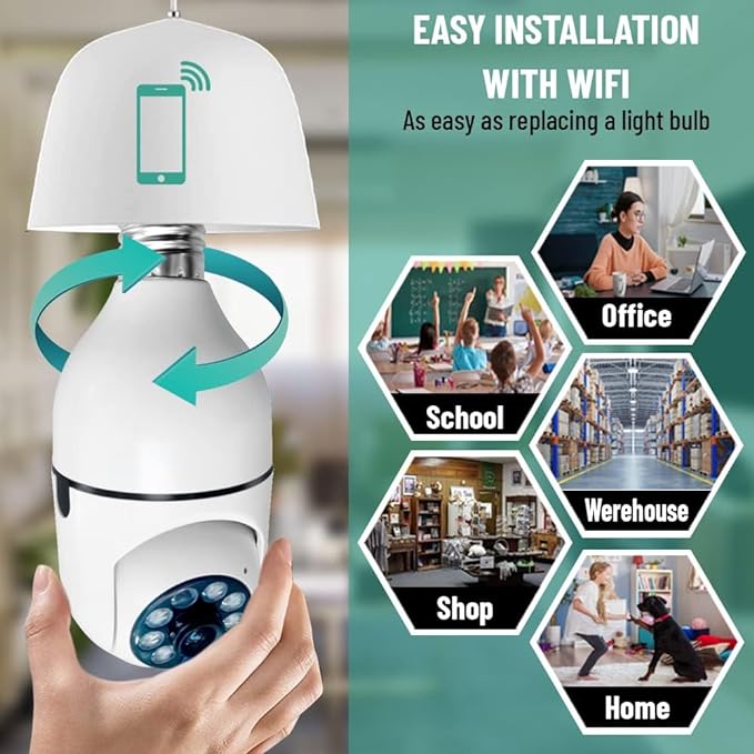 WIRELESS LIGHT BULB CAMERA 360 DEGREE FULL HD 1080P