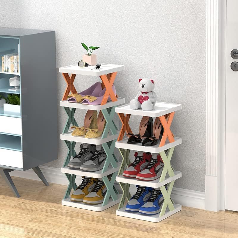 SHOE RACK MULTI LAYER SHOES STORAGE ORGANIZER SPACE -SAVING SHELF DOOR