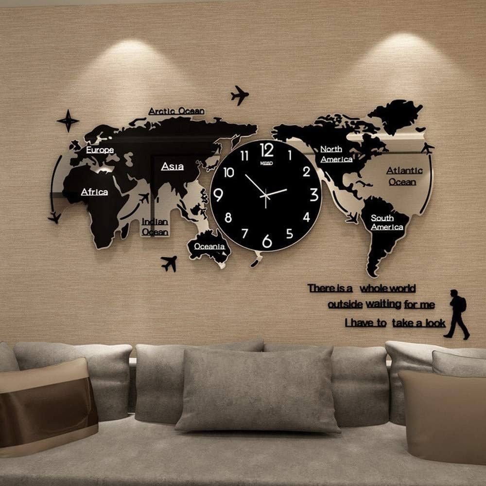 WORLD MAP STYLISH 3D WALL CLOCK LARGE