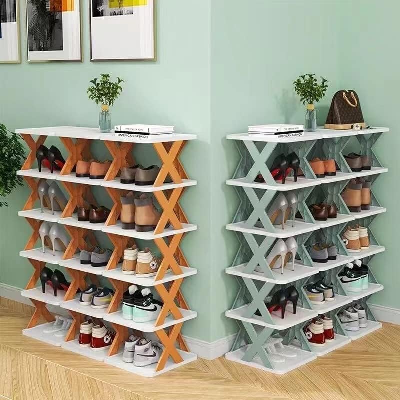 SHOE RACK MULTI LAYER SHOES STORAGE ORGANIZER SPACE -SAVING SHELF DOOR