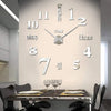 3D DIY FRAMELESS LARGE WALL CLOCK MODERN ROMAN NUMERALS