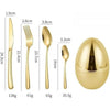 24 PCS STAINLESS STEEL CREATIVE EGG SHAPED CUTLERY SET