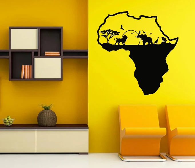 AFRICA MAP WALL DECOR WITH ANIMALS