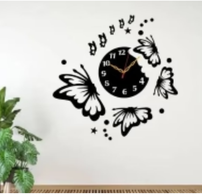 BUTTERFLIES STARS CLOCK