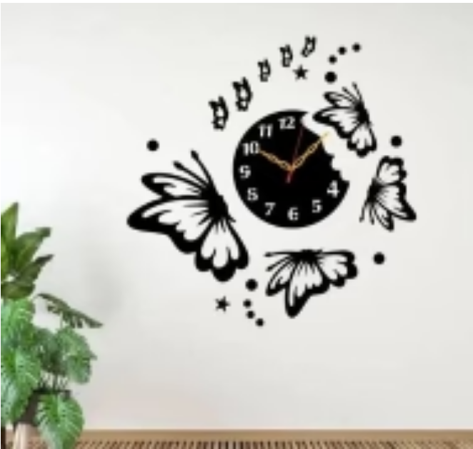 BUTTERFLIES STARS CLOCK