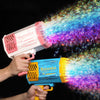 BUBBLE GUN ROCKET 69 HOLES SOAP BUBBLES MACHINE GUN SHAPE AUTOMATIC BLOWER WITH LIGHT TOYS FOR KIDS POMPEROS